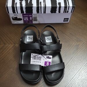 DV by Dolce Vita Women's Argyle Black Sandals Size 8